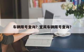 车辆限号查询？宜宾车辆限号查询？