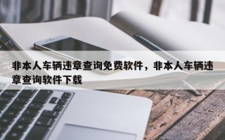 非本人车辆违章查询免费软件，非本人车辆违章查询软件下载