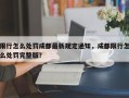 限行怎么处罚成都最新规定通知，成都限行怎么处罚完整版？