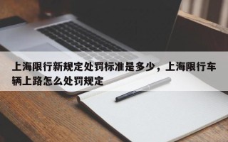 上海限行新规定处罚标准是多少，上海限行车辆上路怎么处罚规定