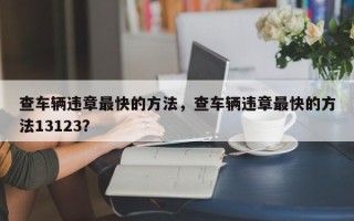 查车辆违章最快的方法，查车辆违章最快的方法13123？