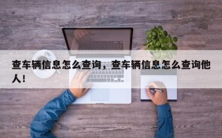 查车辆信息怎么查询，查车辆信息怎么查询他人！