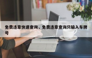 免费违章快速查询，免费违章查询只输入车牌号