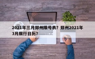 2021年三月郑州限号表？郑州2021年3月限行日历？