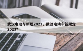 武汉电动车新规2021，武汉电动车新规定2023？