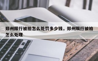 郑州限行被拍怎么处罚多少钱，郑州限行被拍怎么处理