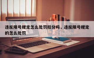 违反限号规定怎么处罚扣分吗，违反限号规定的怎么处罚