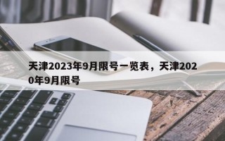 天津2023年9月限号一览表，天津2020年9月限号